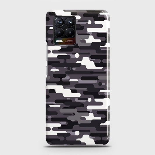 Realme 8 Cover - Camo Series 2 - Black & White Design - Matte Finish - Snap On Hard Case with LifeTime Colors Guarantee