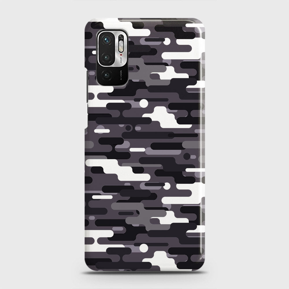 Xiaomi Redmi Note 10 5G Cover - Camo Series 2 - Black & White Design - Matte Finish - Snap On Hard Case with LifeTime Colors Guarantee