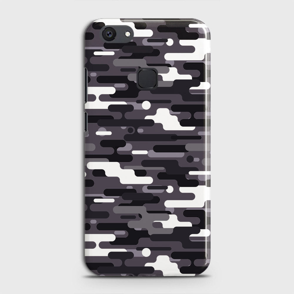 Vivo V7 Plus Cover - Camo Series 2 - Black & White Design - Matte Finish - Snap On Hard Case with LifeTime Colors Guarantee