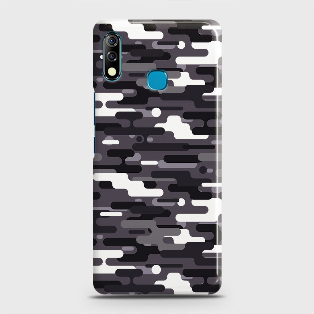 Infinix Hot 8 Lite Cover - Camo Series 2 - Black & White Design - Matte Finish - Snap On Hard Case with LifeTime Colors Guarantee