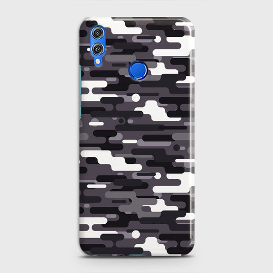 Huawei Honor 8X Cover - Camo Series 2 - Black & White Design - Matte Finish - Snap On Hard Case with LifeTime Colors Guarantee