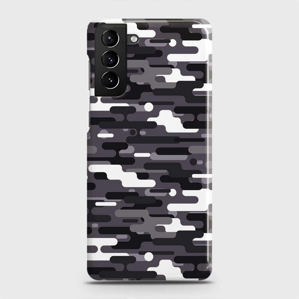 Samsung Galaxy S21 Plus 5G Cover - Camo Series 2 - Black & White Design - Matte Finish - Snap On Hard Case with LifeTime Colors Guarantee