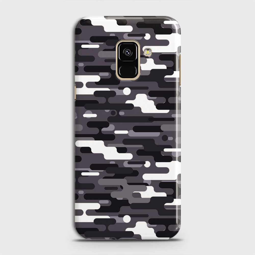 Samsung Galaxy A6 2018 Cover - Camo Series 2 - Black & White Design - Matte Finish - Snap On Hard Case with LifeTime Colors Guarantee