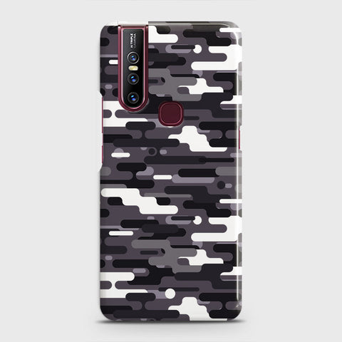 Vivo V15 Cover - Camo Series 2 - Black & White Design - Matte Finish - Snap On Hard Case with LifeTime Colors Guarantee