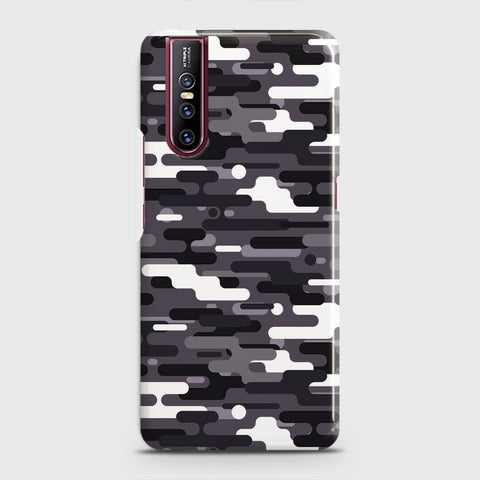 Vivo V15 Pro Cover - Camo Series 2 - Black & White Design - Matte Finish - Snap On Hard Case with LifeTime Colors Guarantee