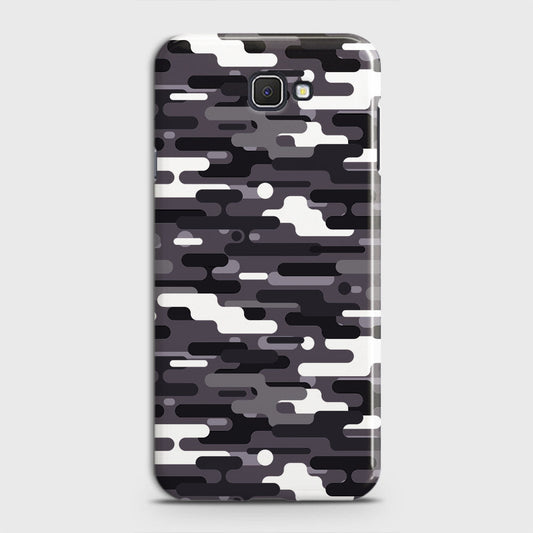 Samsung Galaxy J7 Prime Cover - Camo Series 2 - Black & White Design - Matte Finish - Snap On Hard Case with LifeTime Colors Guarantee