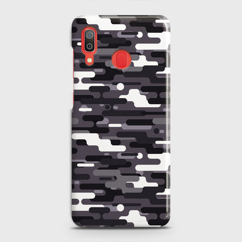 Samsung Galaxy A20 Cover - Camo Series 2 - Black & White Design - Matte Finish - Snap On Hard Case with LifeTime Colors Guarantee