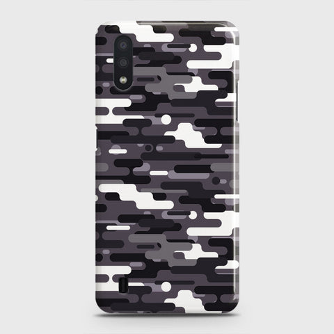 Samsung Galaxy A01 Cover - Camo Series 2 - Black & White Design - Matte Finish - Snap On Hard Case with LifeTime Colors Guarantee