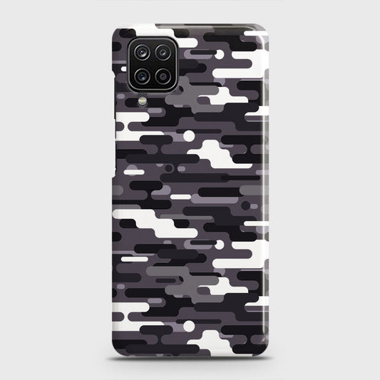 Samsung Galaxy A12 Cover - Camo Series 2 - Black & White Design - Matte Finish - Snap On Hard Case with LifeTime Colors Guarantee