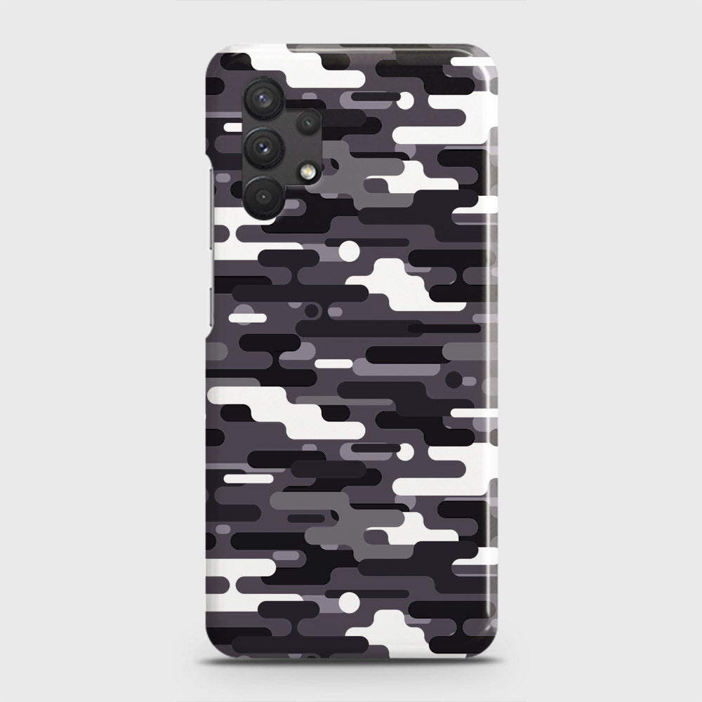 Samsung Galaxy A32 Cover - Camo Series 2 - Black & White Design - Matte Finish - Snap On Hard Case with LifeTime Colors Guarantee