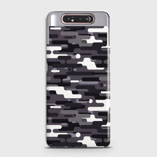 Samsung Galaxy A80 Cover - Camo Series 2 - Black & White Design - Matte Finish - Snap On Hard Case with LifeTime Colors Guarantee