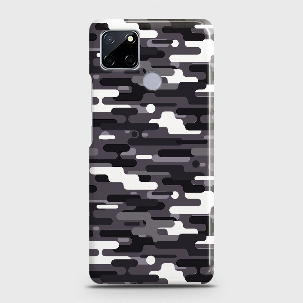 Realme C12 Cover - Camo Series 2 - Black & White Design - Matte Finish - Snap On Hard Case with LifeTime Colors Guarantee