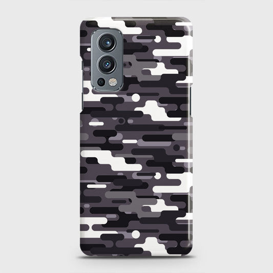 OnePlus Nord 2 Cover - Camo Series 2 - Black & White Design - Matte Finish - Snap On Hard Case with LifeTime Colors Guarantee