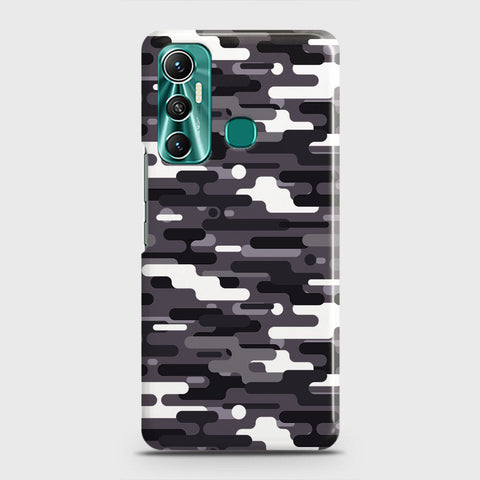 Infinix Hot 11 Cover - Camo Series 2 - Black & White Design - Matte Finish - Snap On Hard Case with LifeTime Colors Guarantee