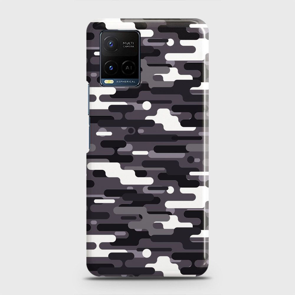 Vivo Y21 Cover - Camo Series 2 - Black & White Design - Matte Finish - Snap On Hard Case with LifeTime Colors Guarantee