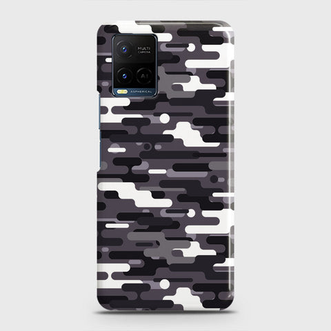 Vivo Y21a Cover - Camo Series 2 - Black & White Design - Matte Finish - Snap On Hard Case with LifeTime Colors Guarantee