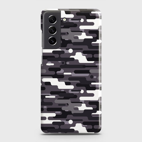 Samsung Galaxy S21 FE 5G Cover - Camo Series 2 - Black & White Design - Matte Finish - Snap On Hard Case with LifeTime Colors Guarantee