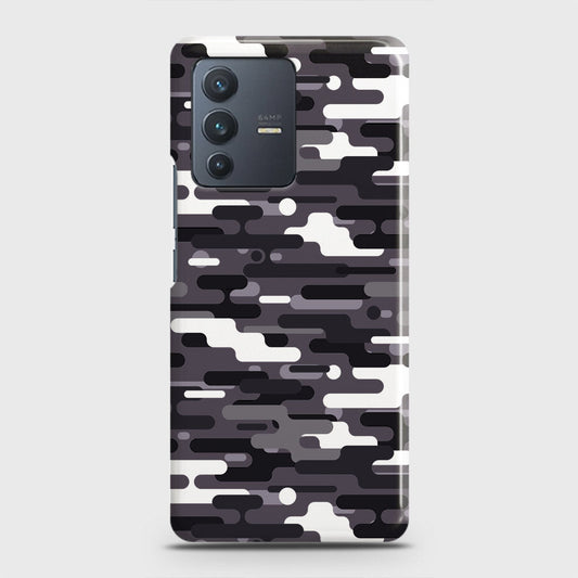 Vivo V23 5G Cover - Camo Series 2 - Black & White Design - Matte Finish - Snap On Hard Case with LifeTime Colors Guarantee