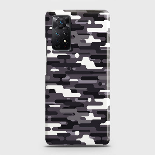 Xiaomi Redmi Note 11 Cover - Camo Series 2 - Black & White Design - Matte Finish - Snap On Hard Case with LifeTime Colors Guarantee