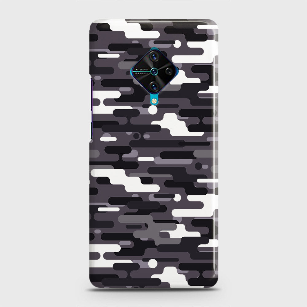 Vivo Y51 (2020 September)  Cover - Camo Series 2 - Black & White Design - Matte Finish - Snap On Hard Case with LifeTime Colors Guarantee