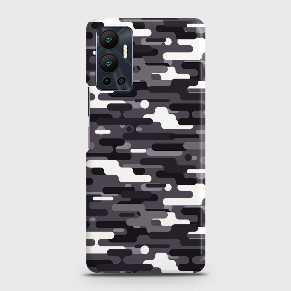 Infinix Hot 12 Cover - Camo Series 2 - Black & White Design - Matte Finish - Snap On Hard Case with LifeTime Colors Guarantee