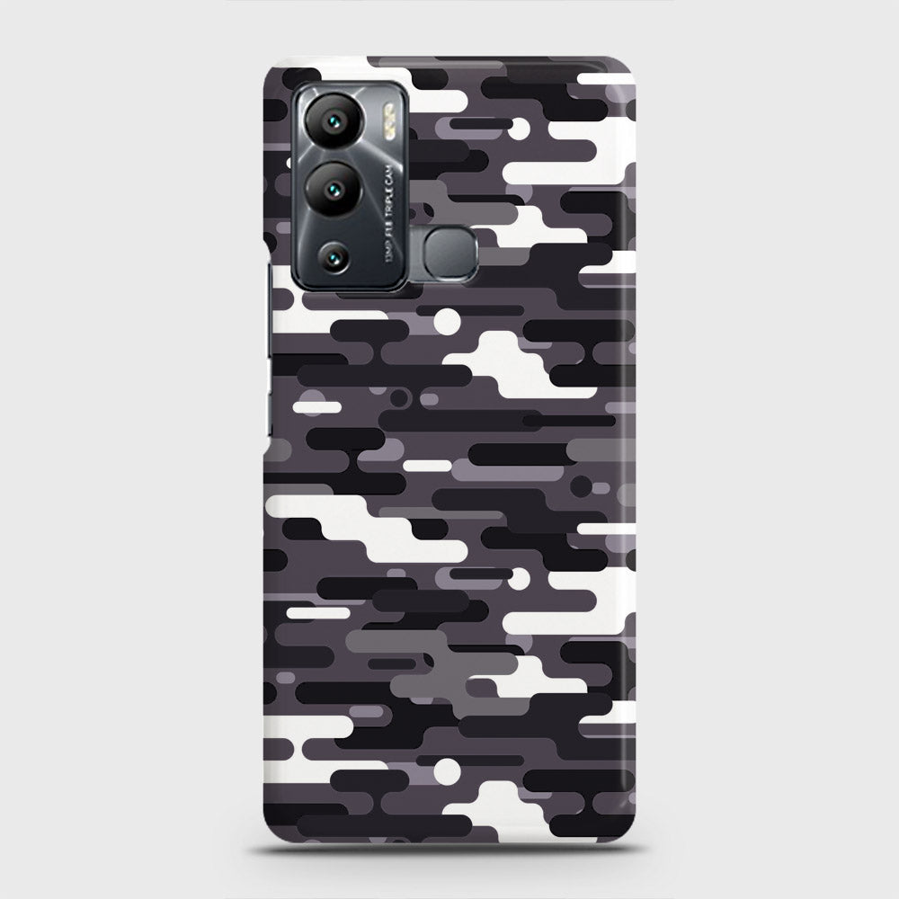 Infinix Hot 12i Cover - Camo Series 2 - Black & White Design - Matte Finish - Snap On Hard Case with LifeTime Colors Guarantee