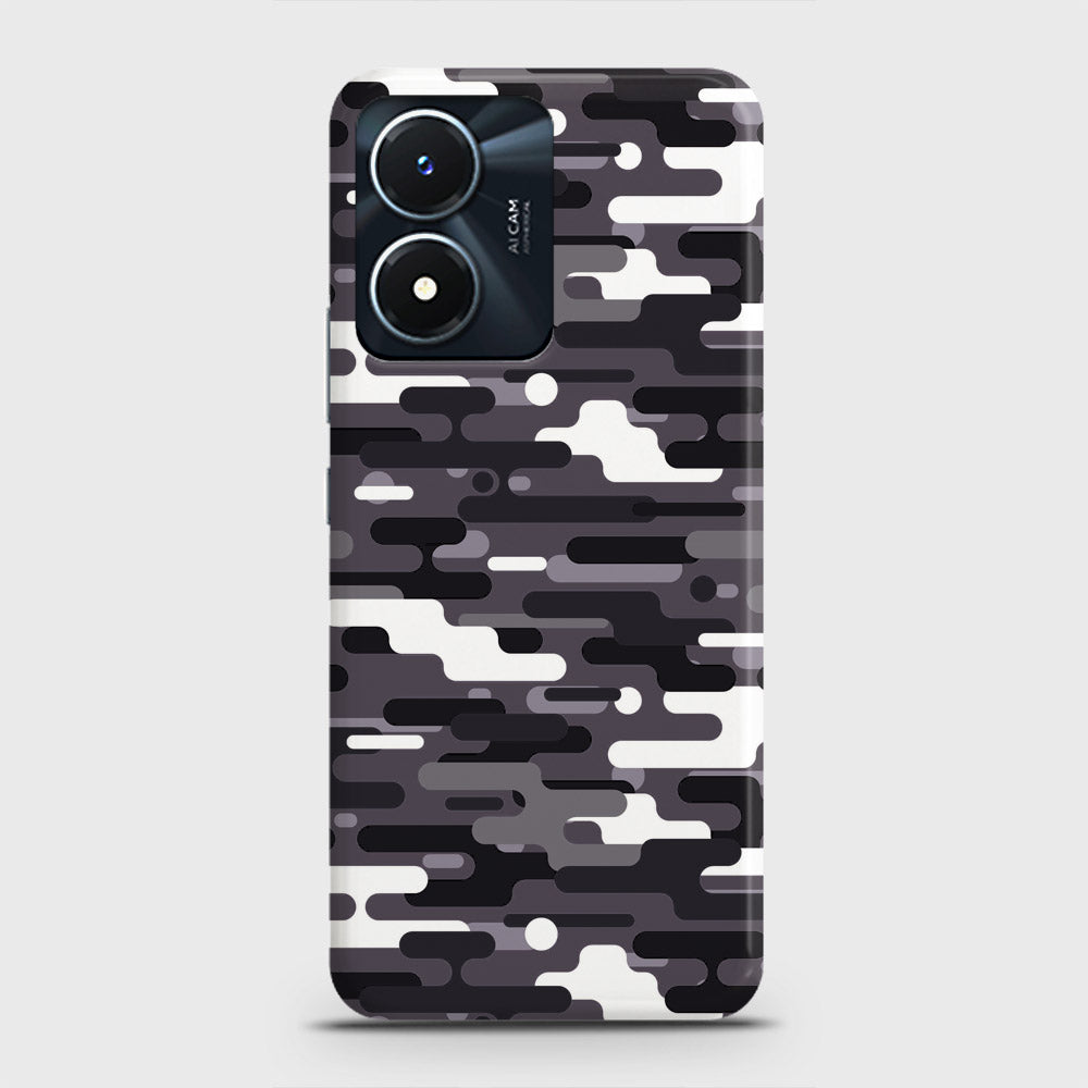 Vivo Y02s Cover - Camo Series 2 - Black & White Design - Matte Finish - Snap On Hard Case with LifeTime Colors Guarantee