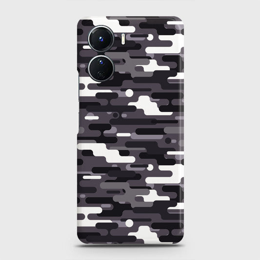 Vivo Y16 Cover - Camo Series 2 - Black & White Design - Matte Finish - Snap On Hard Case with LifeTime Colors Guarantee