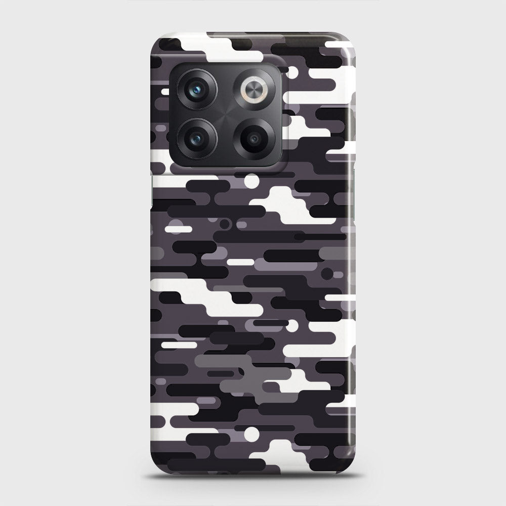 OnePlus 10T Cover - Camo Series 2 - Black & White Design - Matte Finish - Snap On Hard Case with LifeTime Colors Guarantee