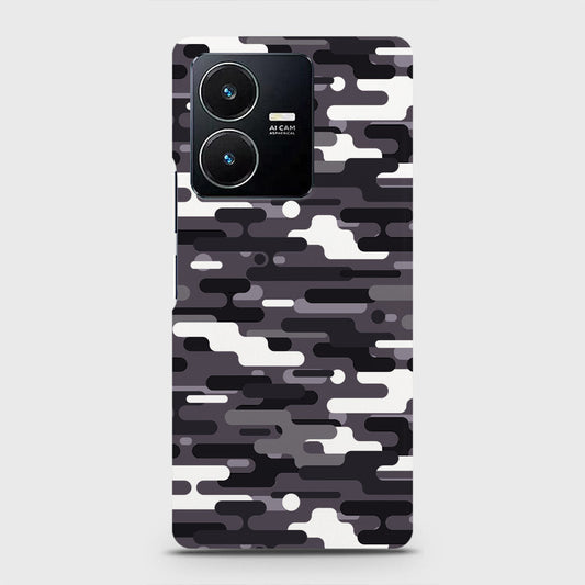 Vivo Y22 Cover - Camo Series 2 - Black & White Design - Matte Finish - Snap On Hard Case with LifeTime Colors Guarantee