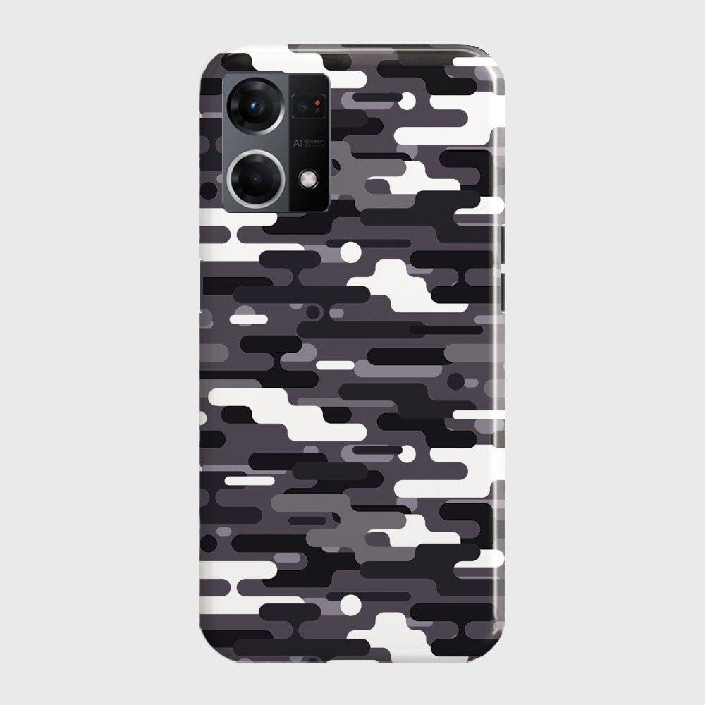 Oppo F21 Pro 4G Cover - Camo Series 2 - Black & White Design - Matte Finish - Snap On Hard Case with LifeTime Colors Guarantee