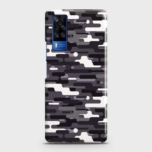 Vivo Y51 2020  Cover - Camo Series 2 - Black & White Design - Matte Finish - Snap On Hard Case with LifeTime Colors Guarantee