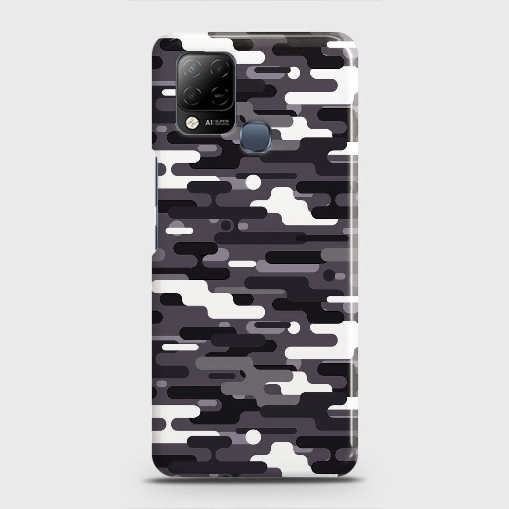 Infinix Hot 10s Cover - Camo Series 2 - Black & White Design - Matte Finish - Snap On Hard Case with LifeTime Colors Guarantee