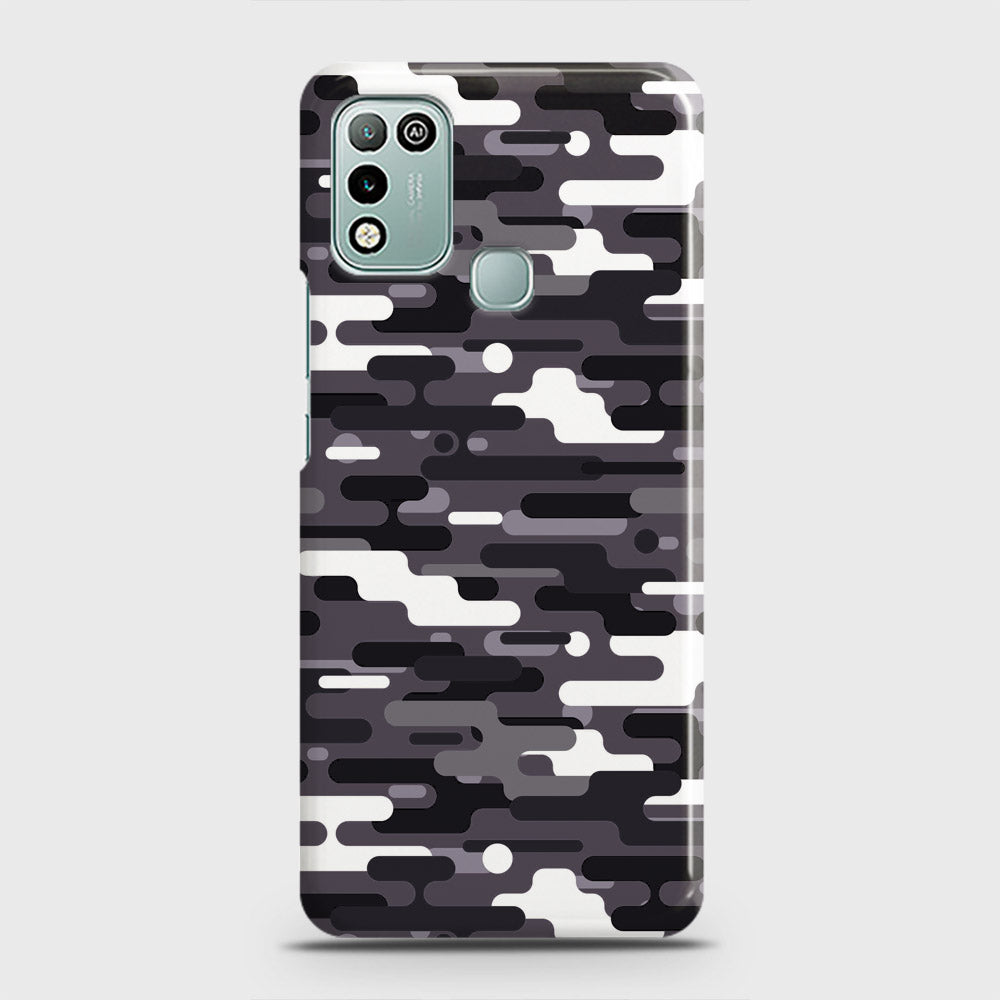 Infinix Hot 10 Play Cover - Camo Series 2 - Black & White Design - Matte Finish - Snap On Hard Case with LifeTime Colors Guarantee