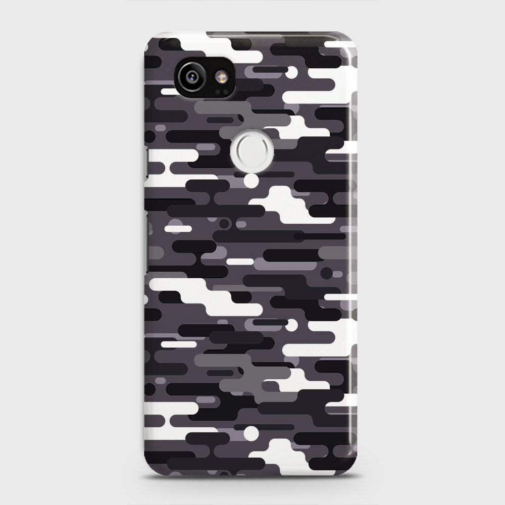 Google Pixel 2 XL Cover - Camo Series 2 - Black & White Design - Matte Finish - Snap On Hard Case with LifeTime Colors Guarantee