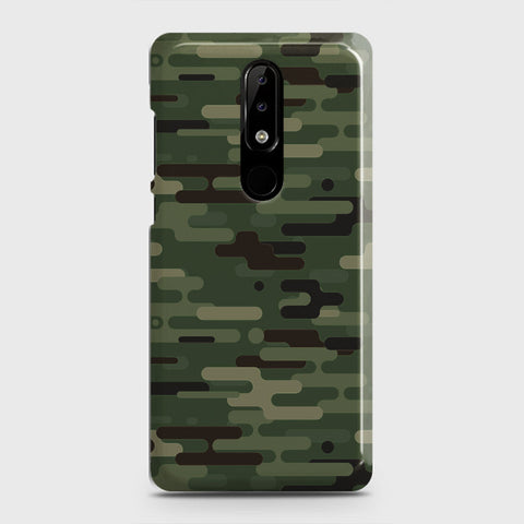 Nokia 5.1 Plus / Nokia X5  Cover - Camo Series 2 - Light Green Design - Matte Finish - Snap On Hard Case with LifeTime Colors Guarantee