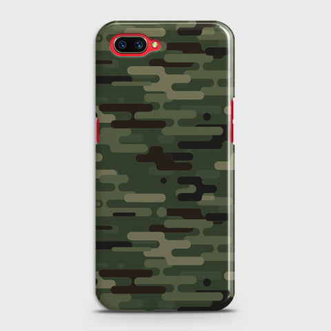 Oppo A3S Cover - Camo Series 2 - Light Green Design - Matte Finish - Snap On Hard Case with LifeTime Colors Guarantee