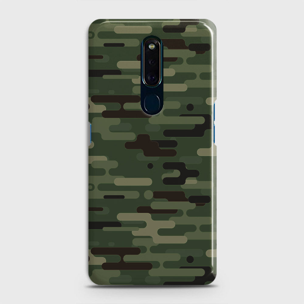 Oppo F11 Cover - Camo Series 2 - Light Green Design - Matte Finish - Snap On Hard Case with LifeTime Colors Guarantee