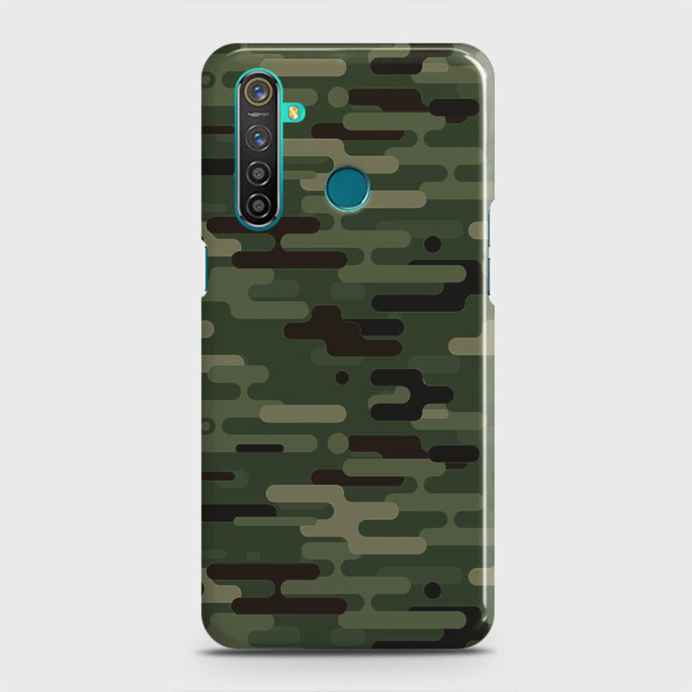 Realme 5 Pro Cover - Camo Series 2 - Light Green Design - Matte Finish - Snap On Hard Case with LifeTime Colors Guarantee