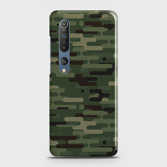 Xiaomi Mi 10 Cover - Camo Series 2 - Light Green Design - Matte Finish - Snap On Hard Case with LifeTime Colors Guarantee