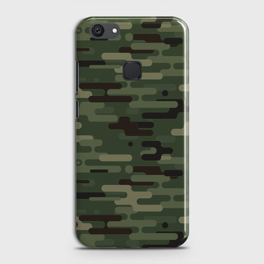 Vivo V7 Plus Cover - Camo Series 2 - Light Green Design - Matte Finish - Snap On Hard Case with LifeTime Colors Guarantee