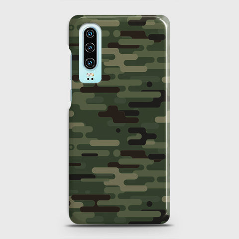 Huawei P30 Cover - Camo Series 2 - Light Green Design - Matte Finish - Snap On Hard Case with LifeTime Colors Guarantee