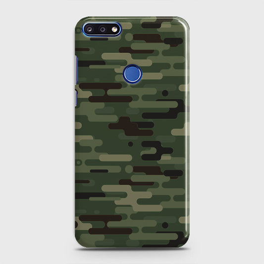 Huawei Honor 7C Cover - Camo Series 2 - Light Green Design - Matte Finish - Snap On Hard Case with LifeTime Colors Guarantee