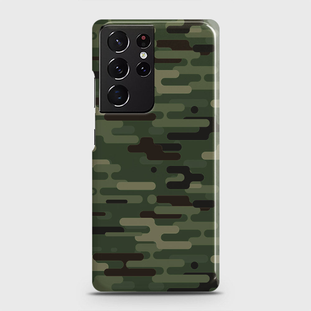 Samsung Galaxy S21 Ultra 5G Cover - Camo Series 2 - Light Green Design - Matte Finish - Snap On Hard Case with LifeTime Colors Guarantee