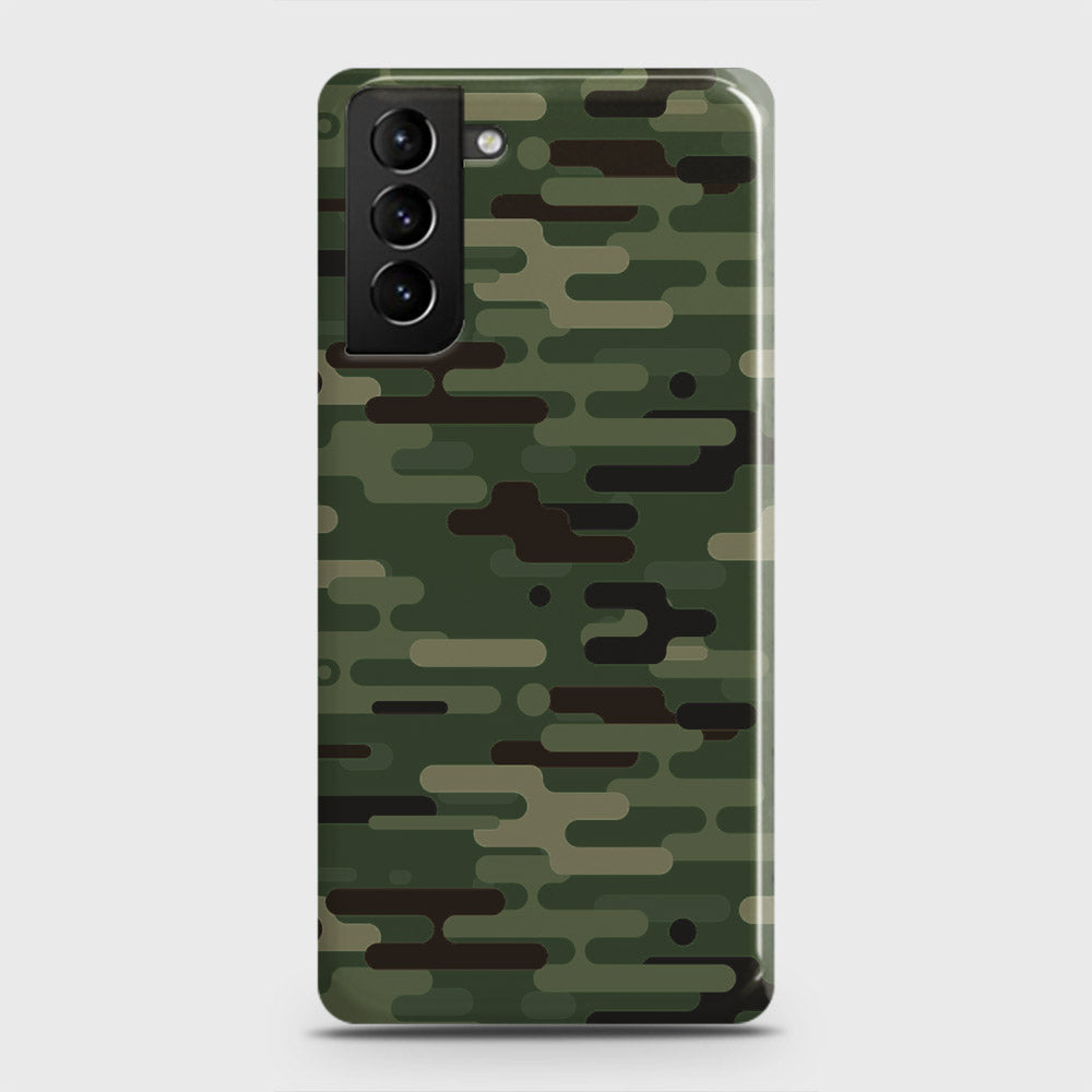 Samsung Galaxy S21 5G Cover - Camo Series 2 - Light Green Design - Matte Finish - Snap On Hard Case with LifeTime Colors Guarantee