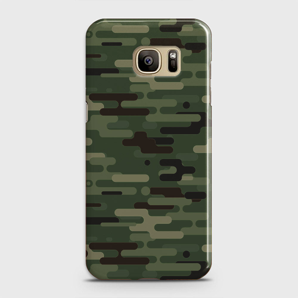 Samsung Galaxy S7 Cover - Camo Series 2 - Light Green Design - Matte Finish - Snap On Hard Case with LifeTime Colors Guarantee