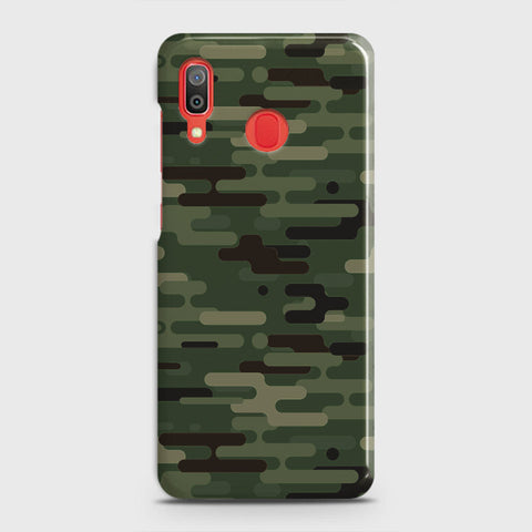 Samsung Galaxy A20 Cover - Camo Series 2 - Light Green Design - Matte Finish - Snap On Hard Case with LifeTime Colors Guarantee