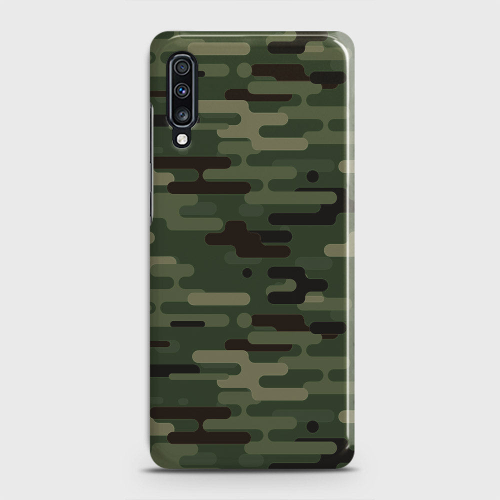 Samsung Galaxy A70 Cover - Camo Series 2 - Light Green Design - Matte Finish - Snap On Hard Case with LifeTime Colors Guarantee