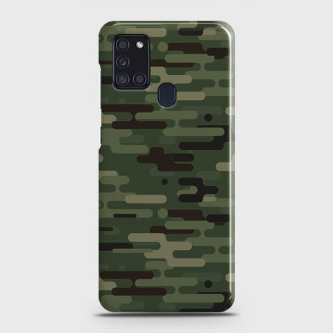 Samsung Galaxy A21s Cover - Camo Series 2 - Light Green Design - Matte Finish - Snap On Hard Case with LifeTime Colors Guarantee