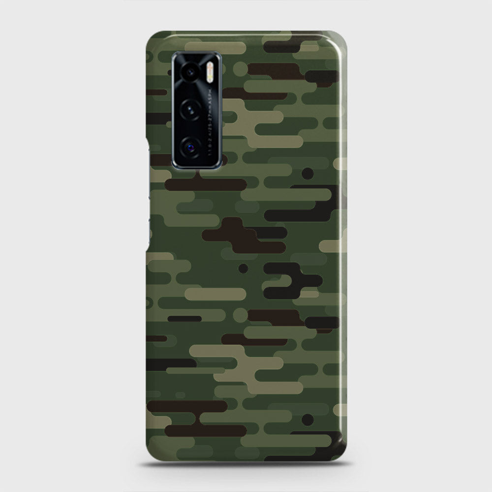 Vivo V20 SE Cover - Camo Series 2 - Light Green Design - Matte Finish - Snap On Hard Case with LifeTime Colors Guarantee